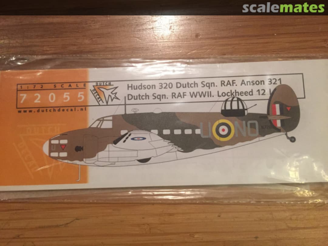 Boxart Hudson 320 Dutch Sqn. RAF. Anson 321 Dutch Sqn. RAF WWII. Lockheed 12 LSK 72055 Dutch Decal Boxart Hudson 320 Dutch Sqn. RAF. Anson 321 Dutch Sqn. RAF WWII. Lockheed 12 LSK 72055 Dutch Decal