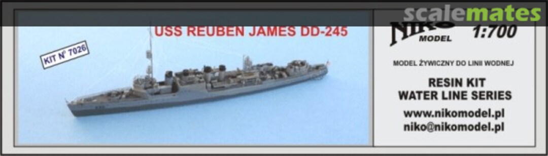 Boxart USS Reuben James DD-245 7026 Niko Model Boxart USS Reuben James DD-245 7026 Niko Model