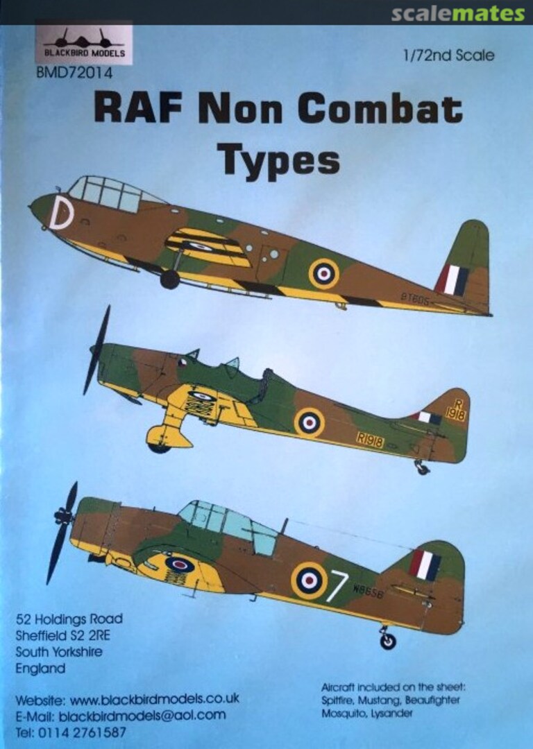 Boxart RAF Non Combat Types BMD72014 Blackbird Models Boxart RAF Non Combat Types BMD72014 Blackbird Models