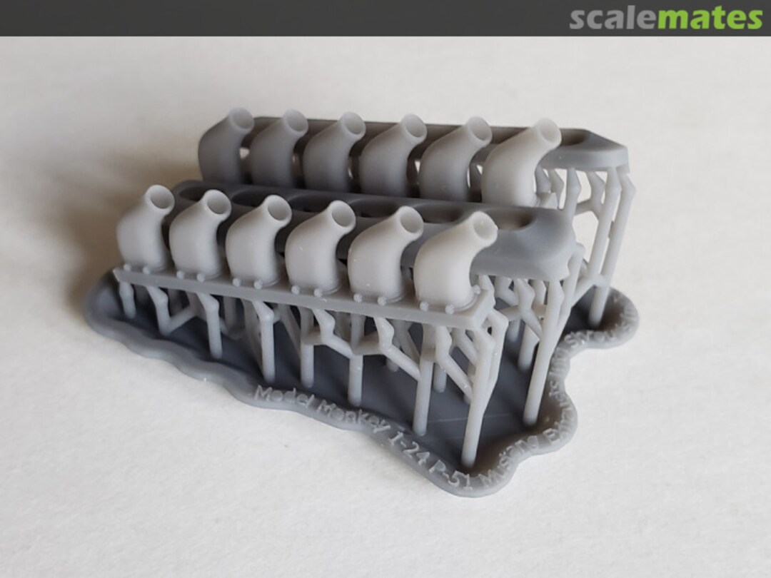 Boxart P-51 Mustang Exhausts, with Shrouds 24-P51exh shrouds Model Monkey Boxart P-51 Mustang Exhausts, with Shrouds 24-P51exh shrouds Model Monkey