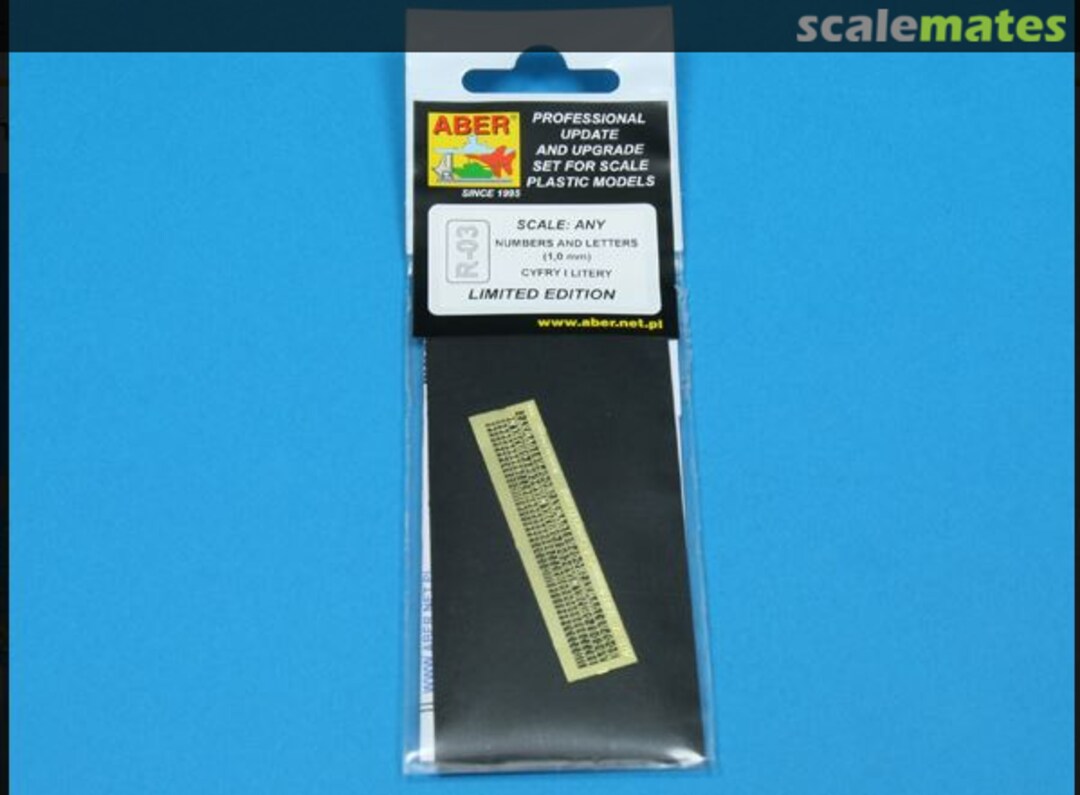 Boxart Letters & Numbers (1 mm high) R-03 Aber Boxart Letters & Numbers (1 mm high) R-03 Aber