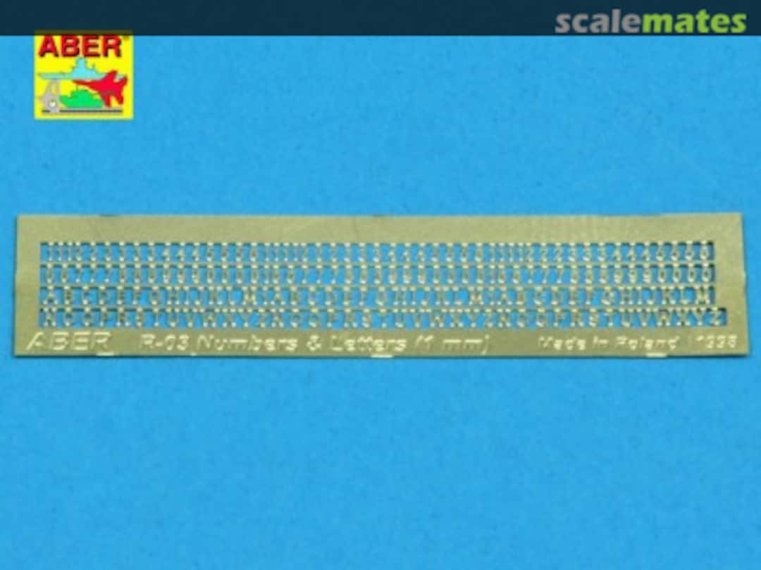 Contents Letters & Numbers (1 mm high) R-03 Aber Contents Letters & Numbers (1 mm high) R-03 Aber