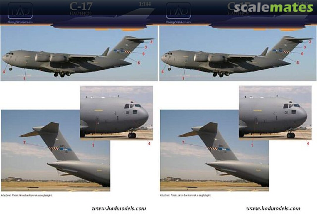 Boxart C-17A Globemaster III Hungarische Luftwaffe 144020 HungAeroDecals