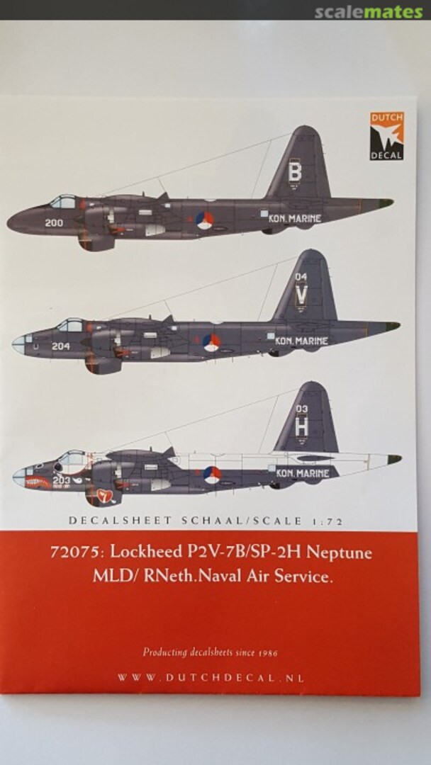 Boxart Lockheed P2V-7B/SP-2H Neptune MLD 72075 Dutch Decal Boxart Lockheed P2V-7B/SP-2H Neptune MLD 72075 Dutch Decal
