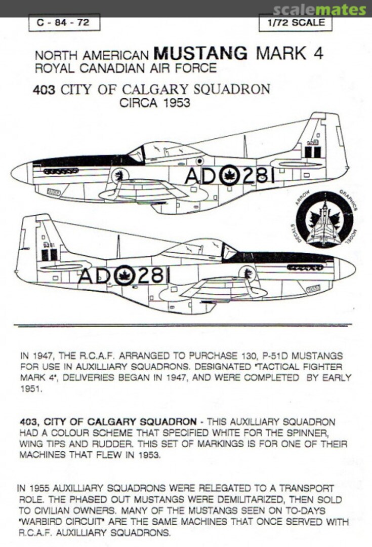 Contents North American Mustang Mark 4 C-84-72 Arrow Graphics Contents North American Mustang Mark 4 C-84-72 Arrow Graphics