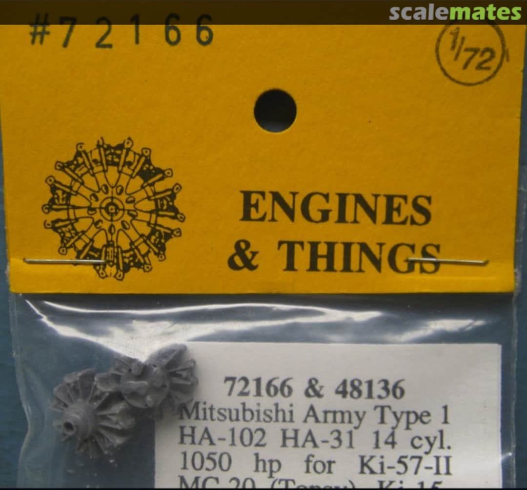 Boxart Mitsubishi Army Type 1 HA-102/HA-31 14 cyl. 1050hp radial engine 72166 Engines & Things Boxart Mitsubishi Army Type 1 HA-102/HA-31 14 cyl. 1050hp radial engine 72166 Engines & Things