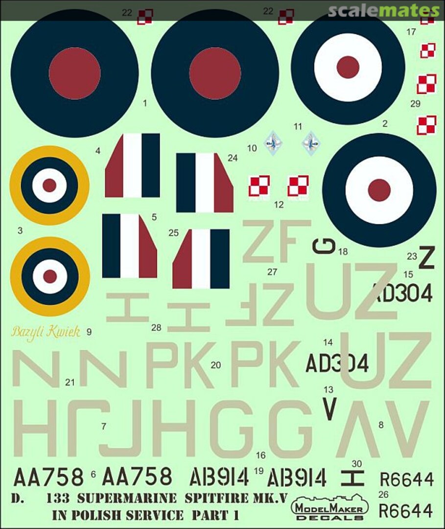 Boxart Supermarine Spitfire Mk V in Polish service part I D48133 ModelMaker Boxart Supermarine Spitfire Mk V in Polish service part I D48133 ModelMaker