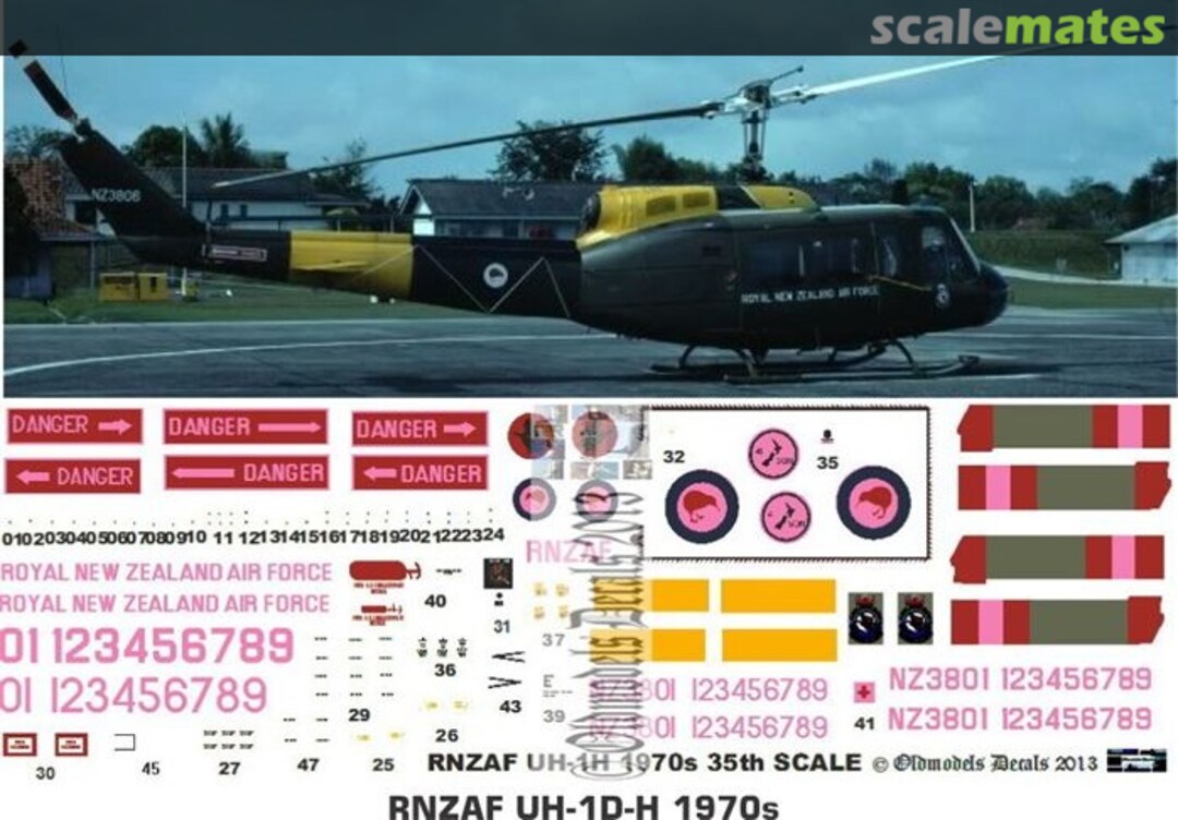Boxart RNZAF UH-1D/H Iroquois 1970-78 OMD0092 Oldmodels Decals Boxart RNZAF UH-1D/H Iroquois 1970-78 OMD0092 Oldmodels Decals