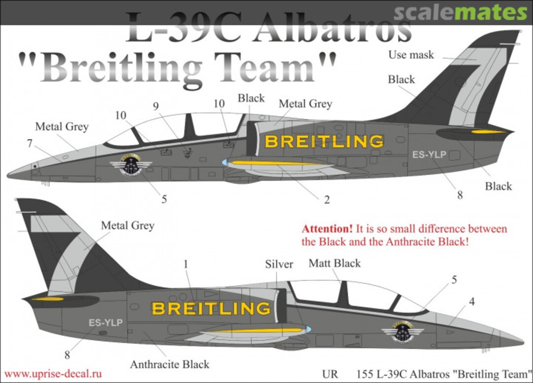 Boxart L-39C Albatros "Breitling Team" UR48155 UpRise Decal Boxart L-39C Albatros "Breitling Team" UR48155 UpRise Decal