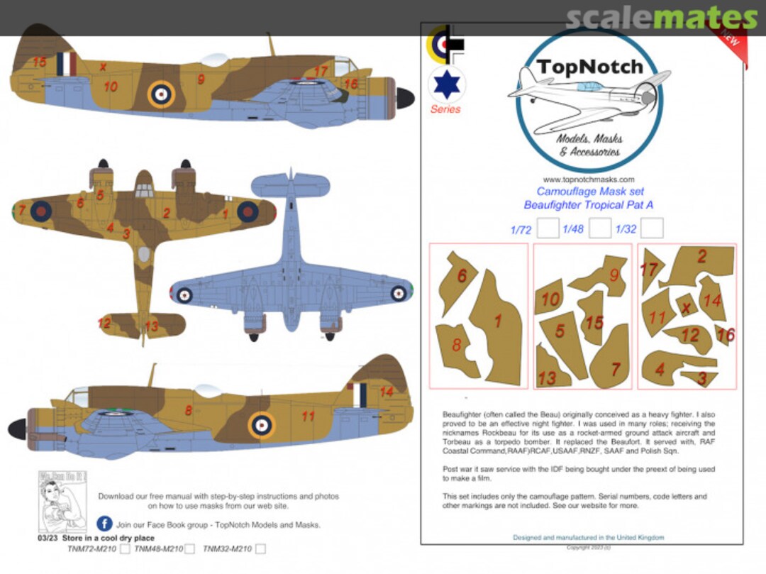 Boxart Bristol Beaufighter tropical Pattern A TNM72-M210 TopNotch Boxart Bristol Beaufighter tropical Pattern A TNM72-M210 TopNotch