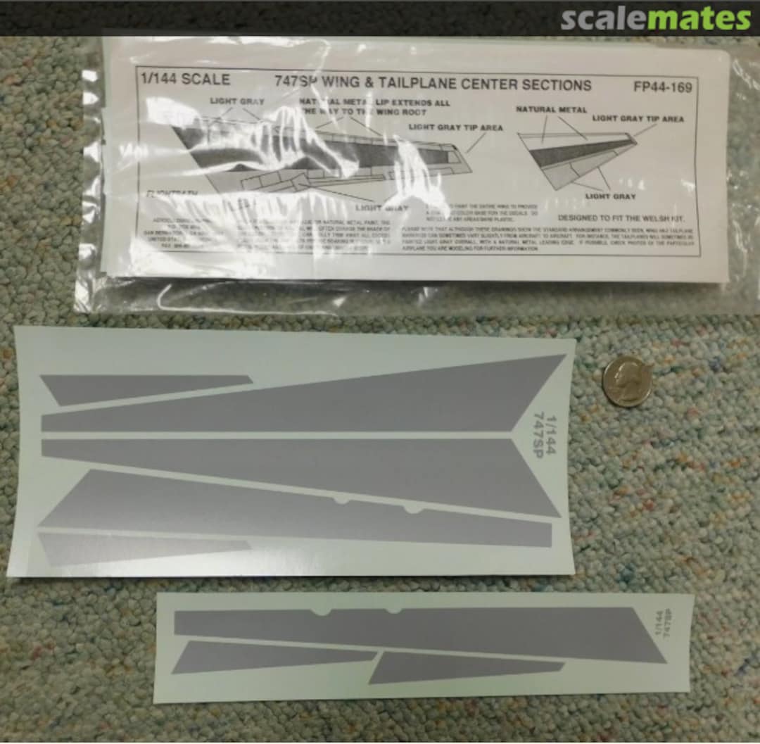 Boxart Boeing 747SP Wing and Tailplane Center Sections FP144-169 Flightpath Decals