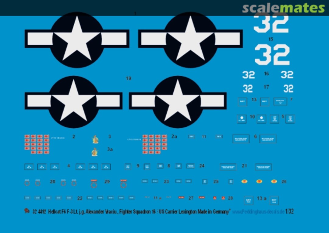 Boxart Hellcat F6F-3 Lt. j.g. Alexander Vraciu , Fighter Sqn. 16 / US Carrier Lexington 32 4492 Peddinghaus-Decals Boxart Hellcat F6F-3 Lt. j.g. Alexander Vraciu , Fighter Sqn. 16 / US Carrier Lexington 32 4492 Peddinghaus-Decals