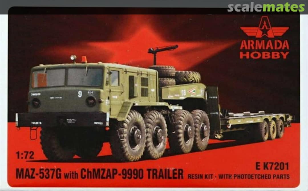 Boxart MAZ-537G with ChMZAP-9990 Trailer E K7201 Armada Hobby Boxart MAZ-537G with ChMZAP-9990 Trailer E K7201 Armada Hobby