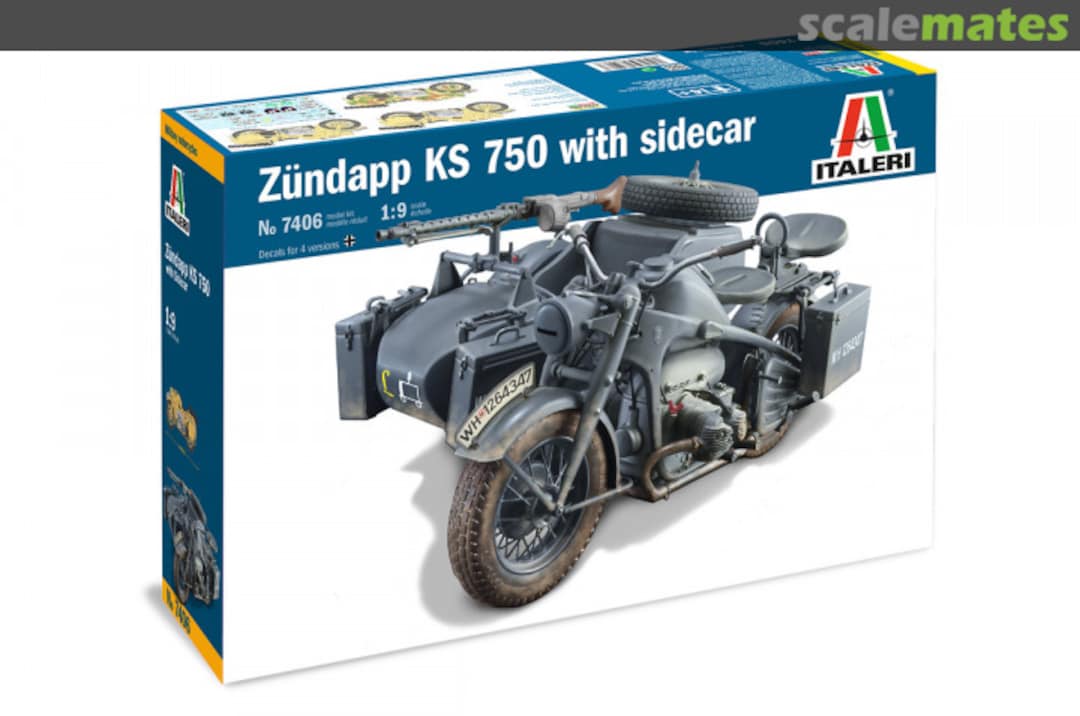 Boxart Zündapp KS750 with Sidecar 7406 Italeri Boxart Zündapp KS750 with Sidecar 7406 Italeri