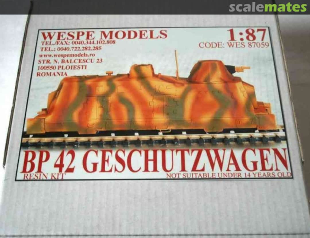 Boxart BP42 Geschutzwagen WES 87059 Wespe Models Boxart BP42 Geschutzwagen WES 87059 Wespe Models