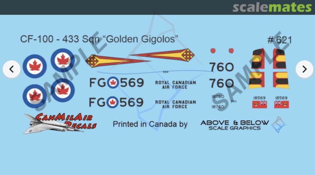 Boxart Avro CF-100 Canuck 433 Sqn 621 Above & Below Graphics