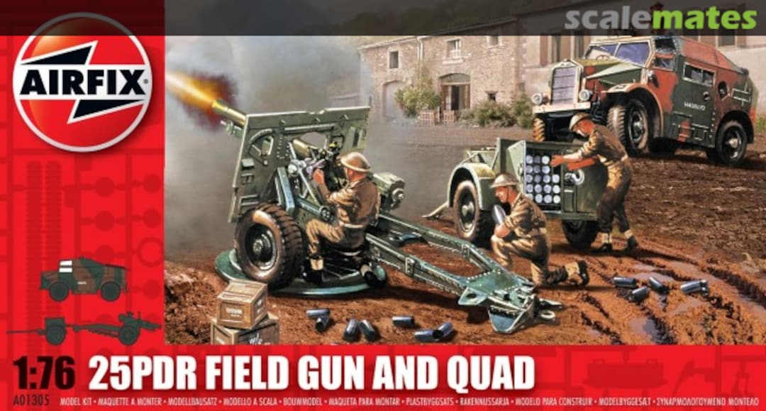 Boxart 25Pdr Field Gun and Quad A01305 Airfix