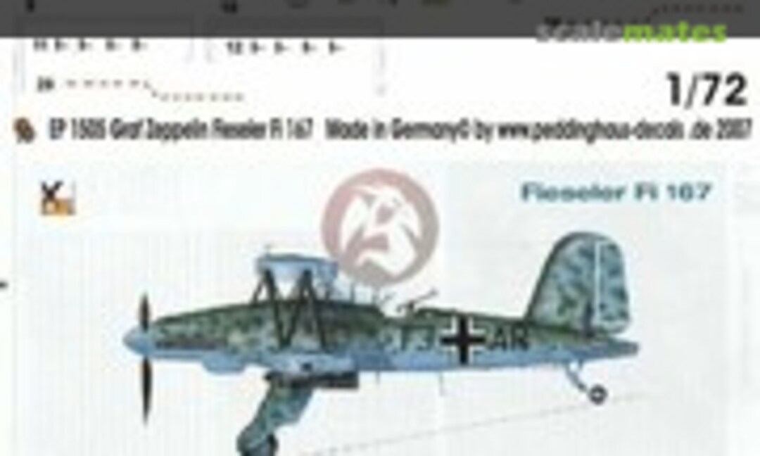 1:72 Fieseler Fi 167 A-0 Markings Erpr.Gr.167 for Graf Zeppelin (Peddinghaus-Decals EP-1505) EP-1505