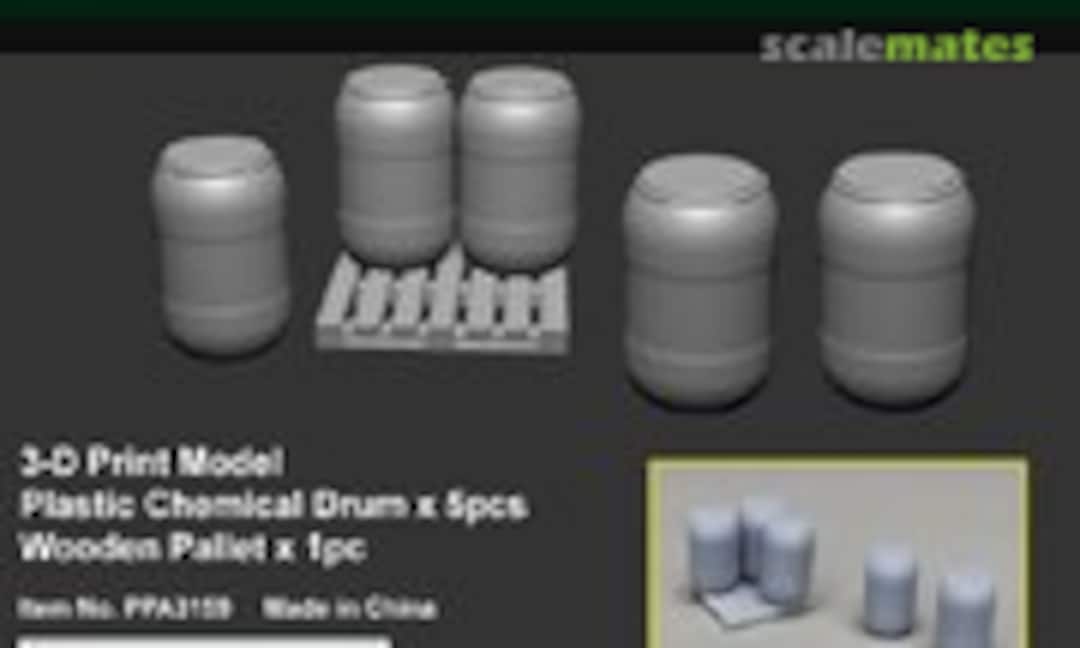 1:72 Plastic Chemical Drums & Wooden Pallet (J's Work PPA3159) PPA3159