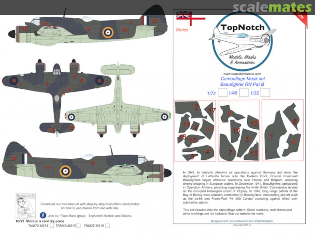 Boxart Bristol Beaufighter Royal Navy Pattern B TNM72-M215 TopNotch Boxart Bristol Beaufighter Royal Navy Pattern B TNM72-M215 TopNotch