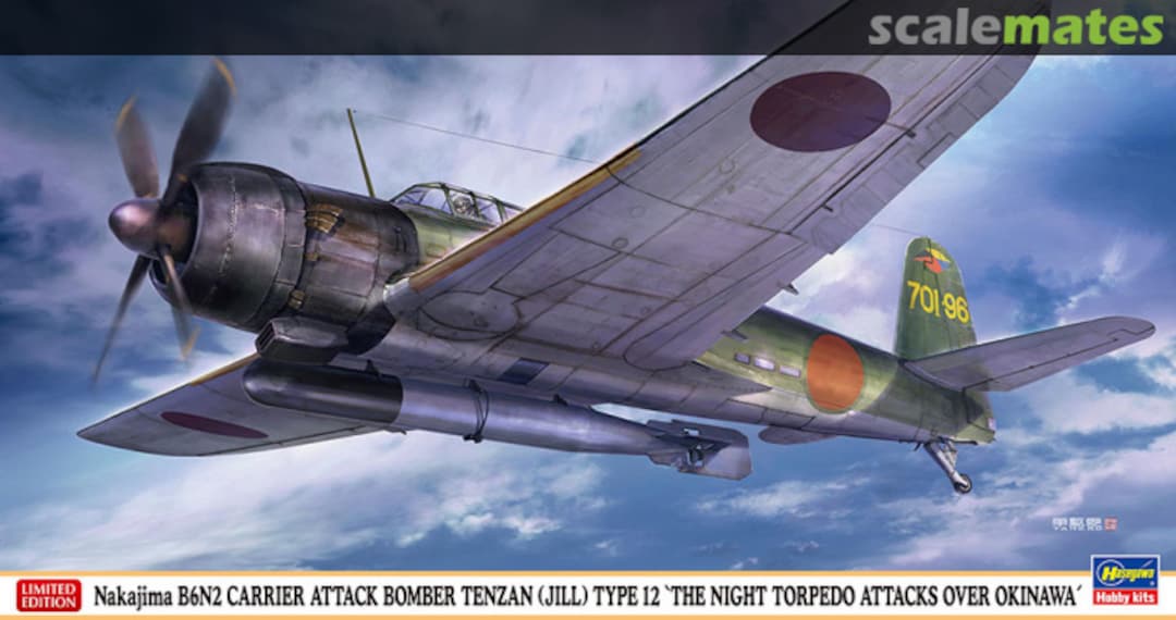 Boxart Nakajima B6N2 Carrier Attack Bomber Tenzan (Jill) Type 12 `The Night Torpedo Attacks over Okinawa´ 07536 Hasegawa Boxart Nakajima B6N2 Carrier Attack Bomber Tenzan (Jill) Type 12 `The Night Torpedo Attacks over Okinawa´ 07536 Hasegawa