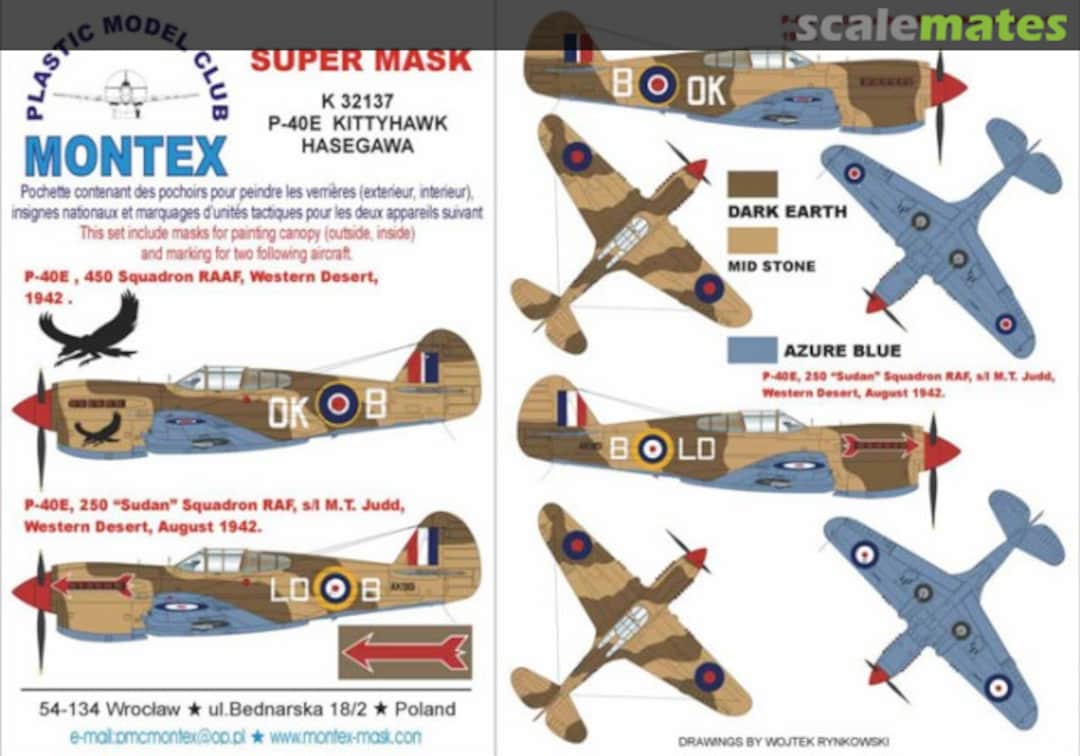 Boxart Curtiss P-40E Kittyhawk "Desert RAF & RAAF" K32137 Montex Boxart Curtiss P-40E Kittyhawk "Desert RAF & RAAF" K32137 Montex