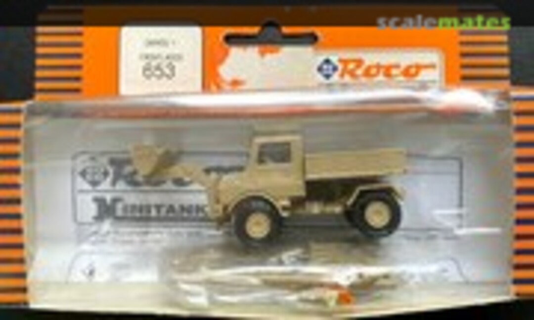1:87 Unimog + Frontloader (Roco Minitanks 653)