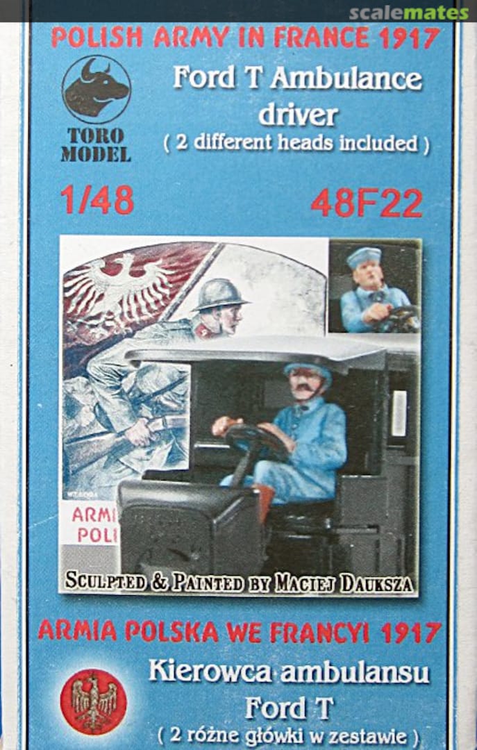 Boxart Ford T ambulance driver 48F22 ToRo Model Boxart Ford T ambulance driver 48F22 ToRo Model