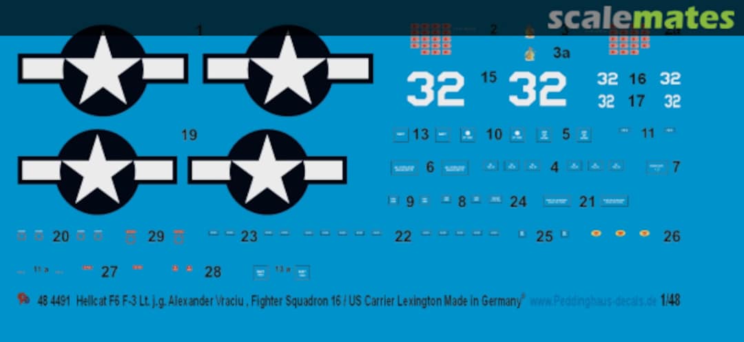 Boxart Hellcat F6F-3 Lt. j.g. Alexander Vraciu , Fighter Sqn. 16 / US Carrier Lexington 48 4491 Peddinghaus-Decals Boxart Hellcat F6F-3 Lt. j.g. Alexander Vraciu , Fighter Sqn. 16 / US Carrier Lexington 48 4491 Peddinghaus-Decals