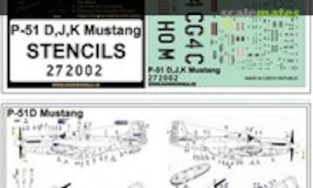 1:72 P-51 D, J, K Mustang STENCILS (HGW Models 272002)