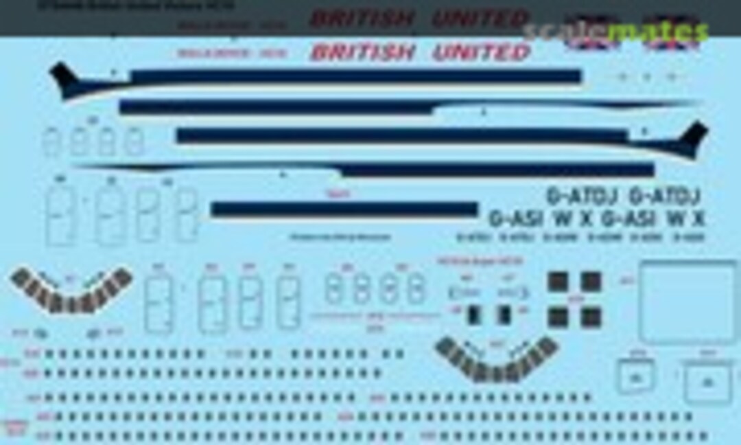 1:144 British United &quot;Delivery&quot; Vickers VC10 (26 Decals STS4446)