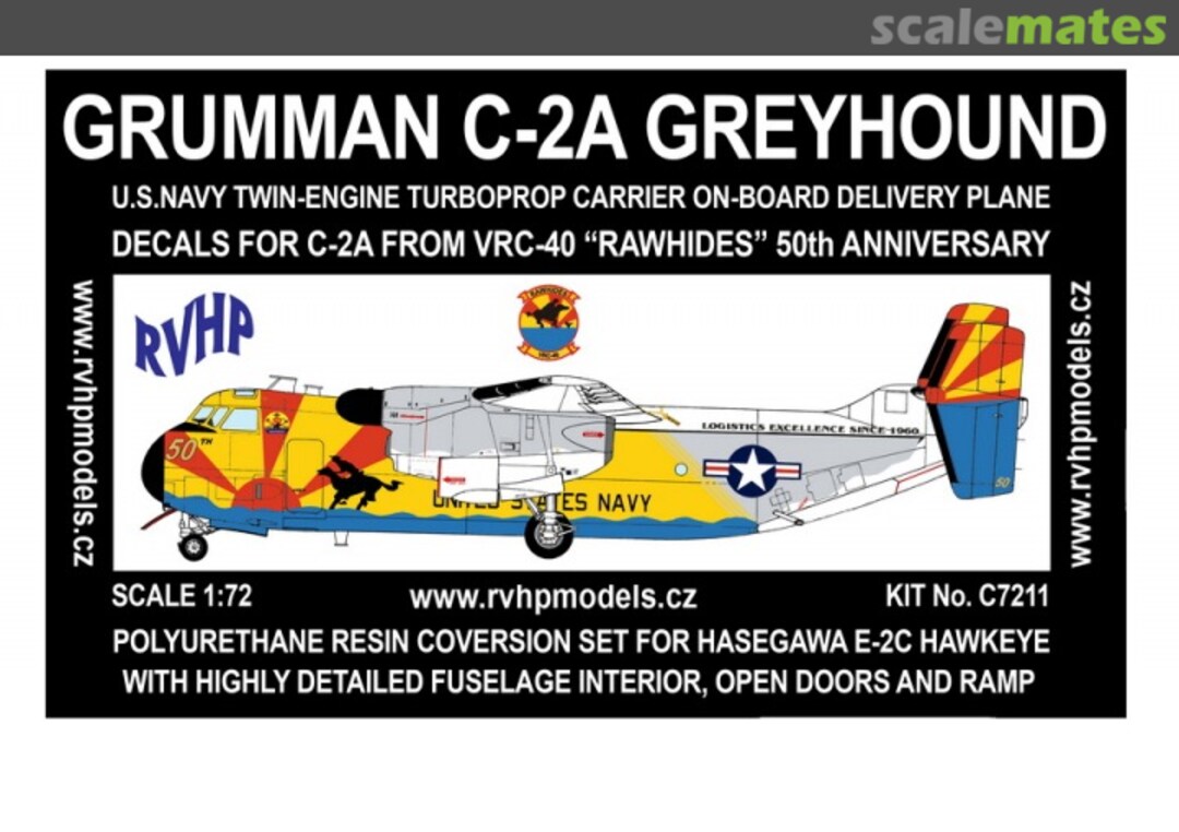 Boxart Grumman C-2A Greyhound (for Hasegawa E-2C Hawkeye) C7211 RVHP Boxart Grumman C-2A Greyhound (for Hasegawa E-2C Hawkeye) C7211 RVHP