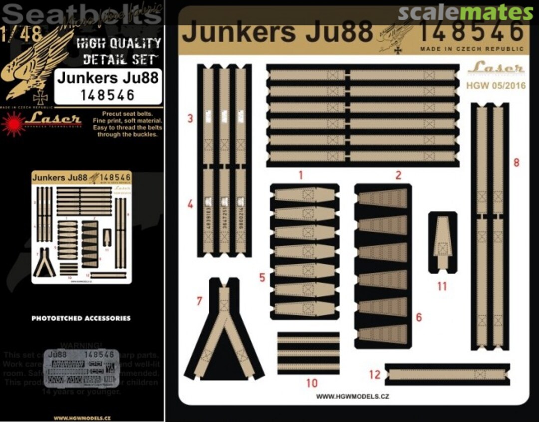 Boxart Junkers Ju 88 Seatbelts 148546 HGW Models Boxart Junkers Ju 88 Seatbelts 148546 HGW Models