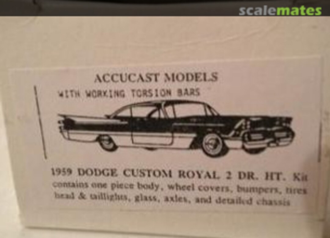 Boxart 1959 Dodge Custom Royal 2 Dr. Hardtop AccuCast Models Boxart 1959 Dodge Custom Royal 2 Dr. Hardtop AccuCast Models