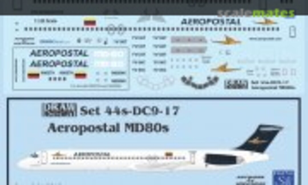 1:144 Aeropostal MD80s (Draw Decal 44-DC9-17) 44-DC9-17