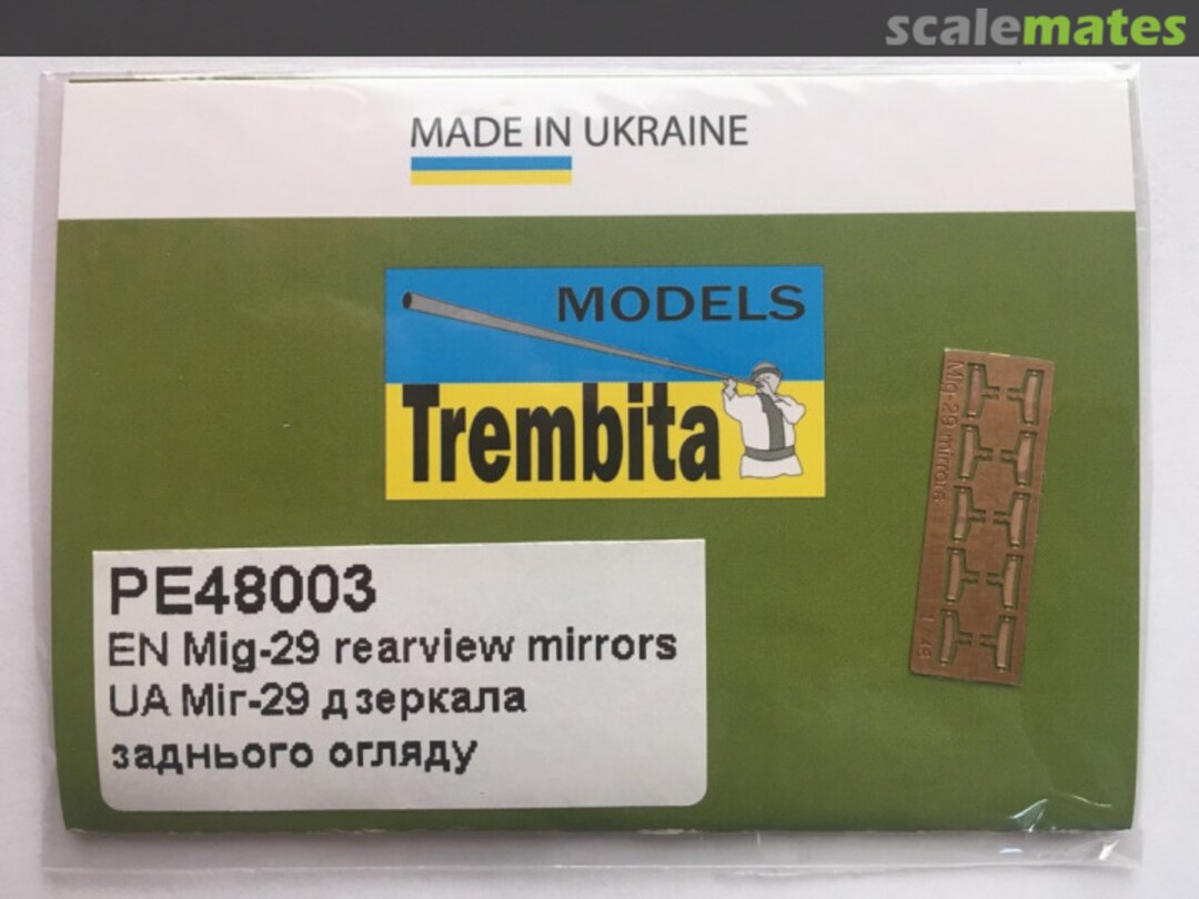 Boxart Mig-29 - rear mirrors PE48003 Trembita Models