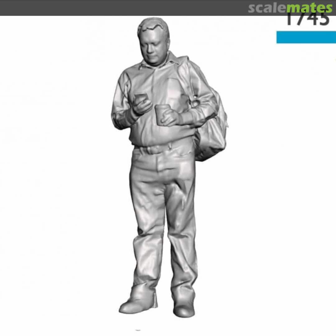 Boxart Man with Phone and Cup 1745-024 Modelu Boxart Man with Phone and Cup 1745-024 Modelu