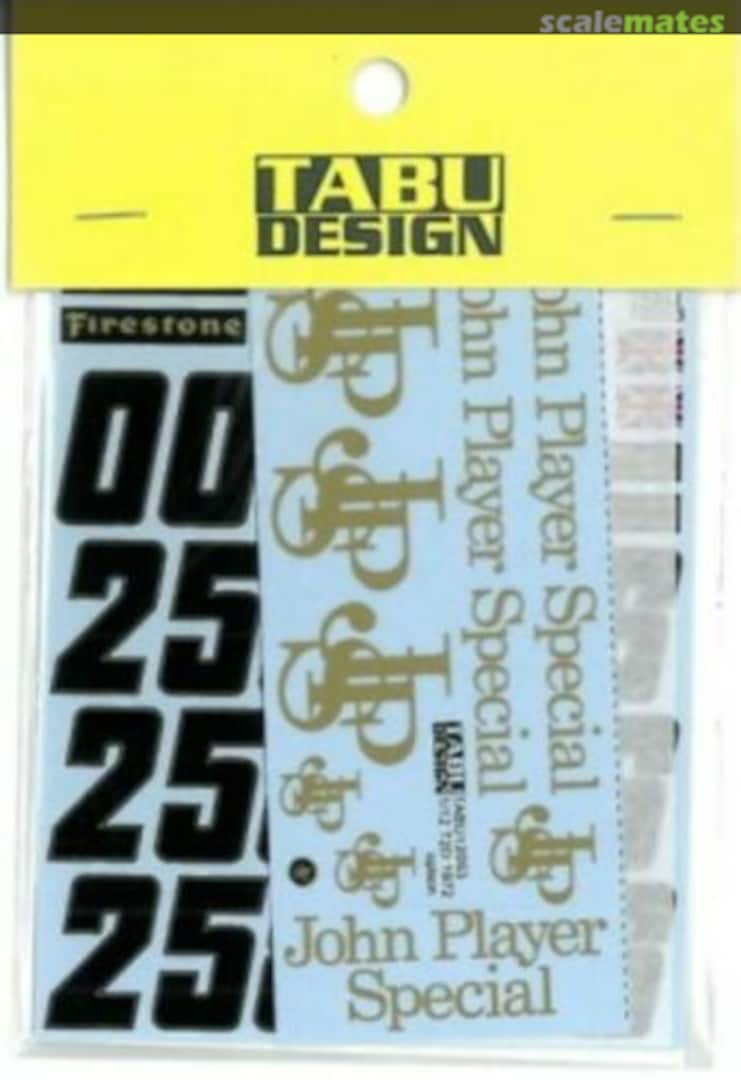 Boxart Lotus 72D 1972 Option Decal (for Tamiya) TABU12053 Tabu Design