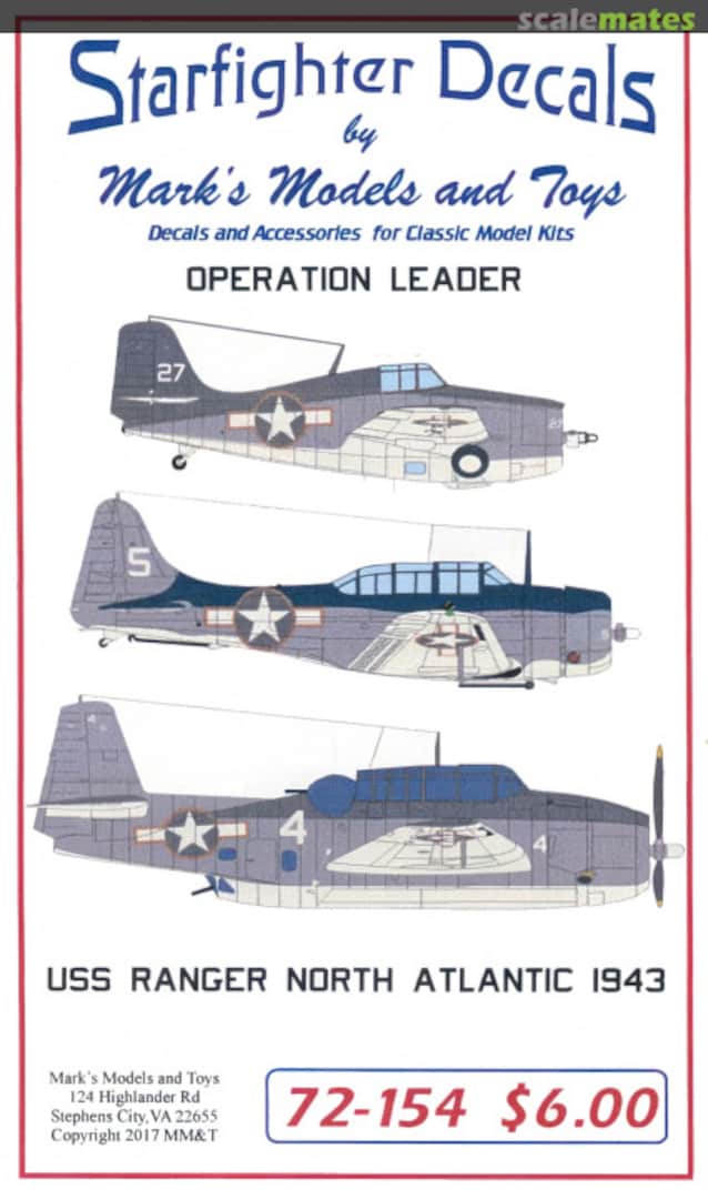 Boxart Operation Leader 72-154 Starfighter Decals Boxart Operation Leader 72-154 Starfighter Decals