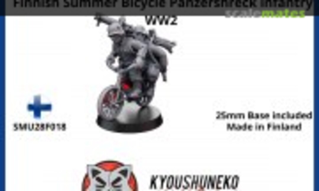 1:56 Finnish Summer Bicycle Panzershreck infantry WW2 (3D Scale Model Universe SMU28F018) SMU28F018