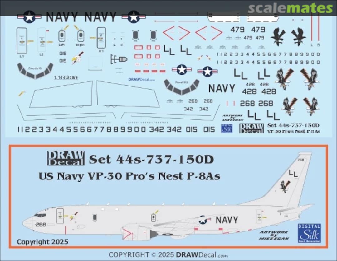 Boxart US Navy VP-30 “Pro’s Nest” P-8As Poseidons 44-737-150D Draw Decal