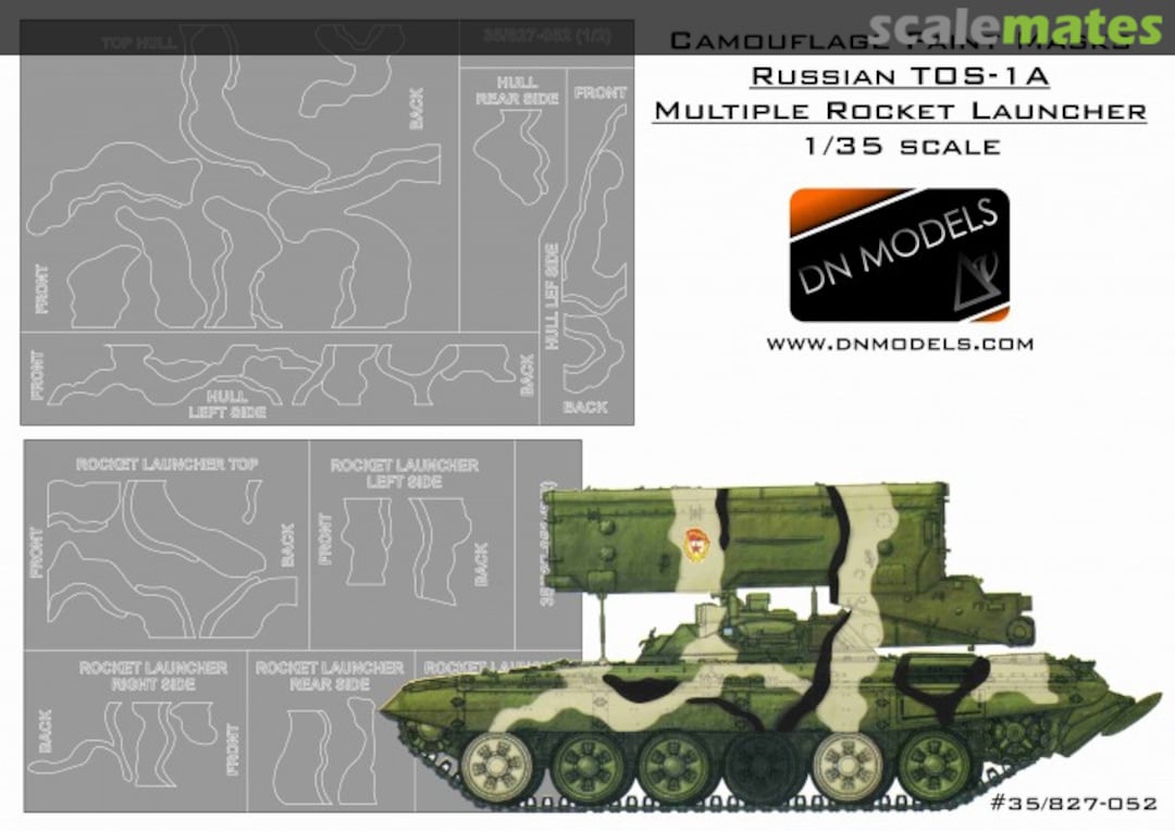 Boxart Paint Masks Set for Russian TOS-1A Rocket Launcher 35/827-052 DN Models Boxart Paint Masks Set for Russian TOS-1A Rocket Launcher 35/827-052 DN Models