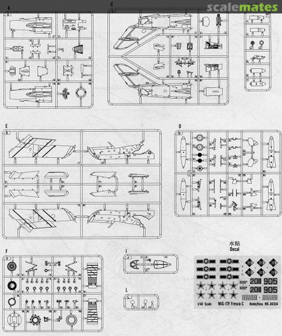 Contents MiG-17F Fresco C 80334 HobbyBoss Contents MiG-17F Fresco C 80334 HobbyBoss