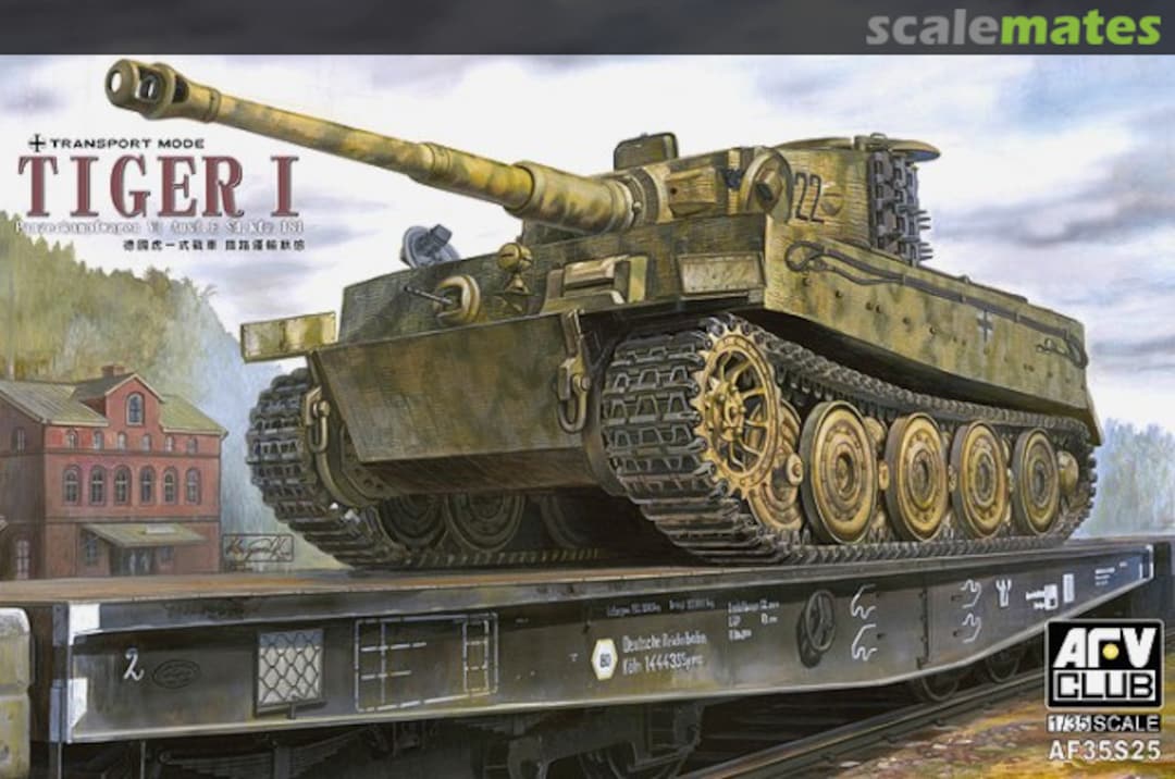 Boxart Pz.Kpfw. VI Tiger I Ausf. E Late Version mit Transportkette AF35S25 AFV Club Boxart Pz.Kpfw. VI Tiger I Ausf. E Late Version mit Transportkette AF35S25 AFV Club