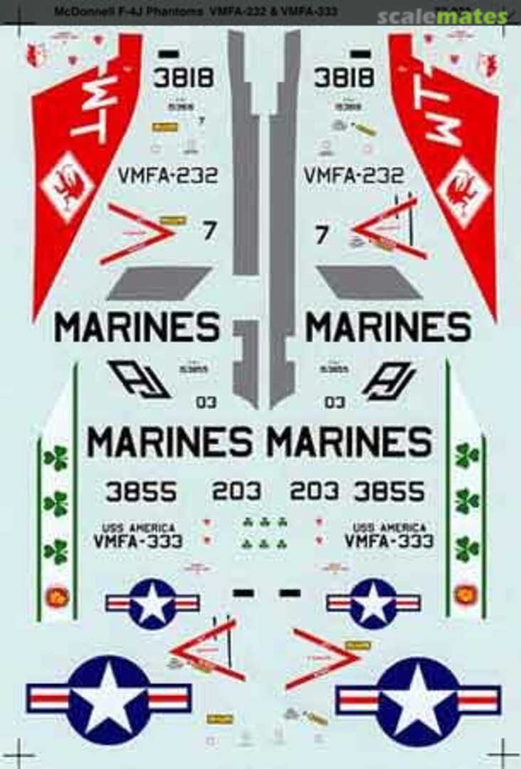 Boxart McDonnell F-4J Phantoms: VMFA-232 & VMFA-333 72-822 Microscale Boxart McDonnell F-4J Phantoms: VMFA-232 & VMFA-333 72-822 Microscale