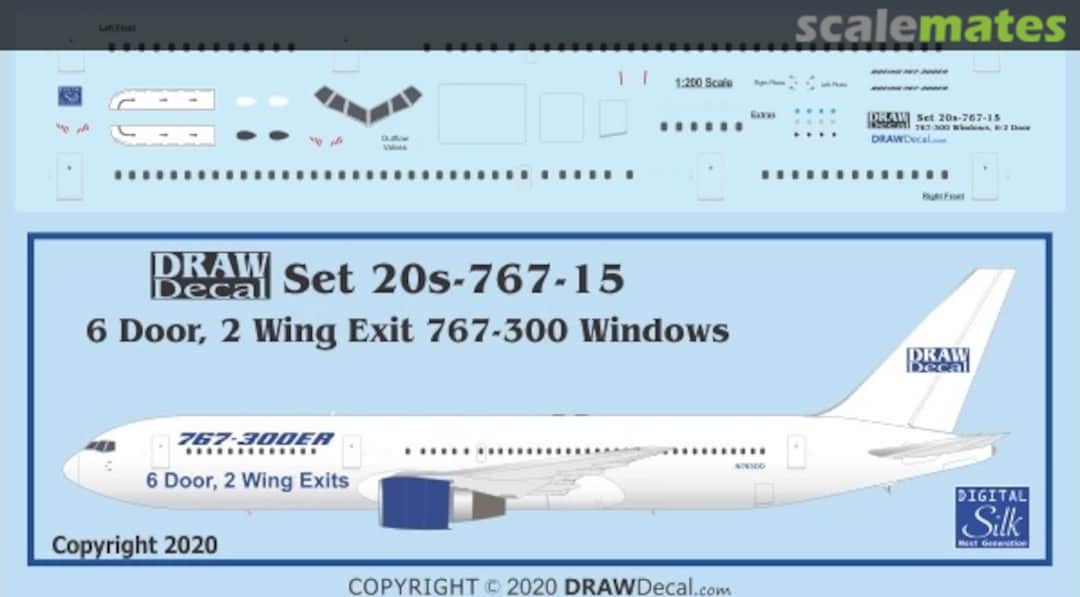 Boxart 767-300 Windows, 6 Door, 2 Overwing Exit Version 20-767-15 Draw Decal Boxart 767-300 Windows, 6 Door, 2 Overwing Exit Version 20-767-15 Draw Decal