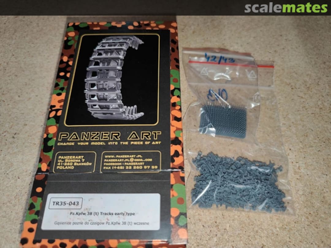 Boxart Pz.Kpfw 38(t) Tracks Late Type TR35-043 Panzer Art Boxart Pz.Kpfw 38(t) Tracks Late Type TR35-043 Panzer Art