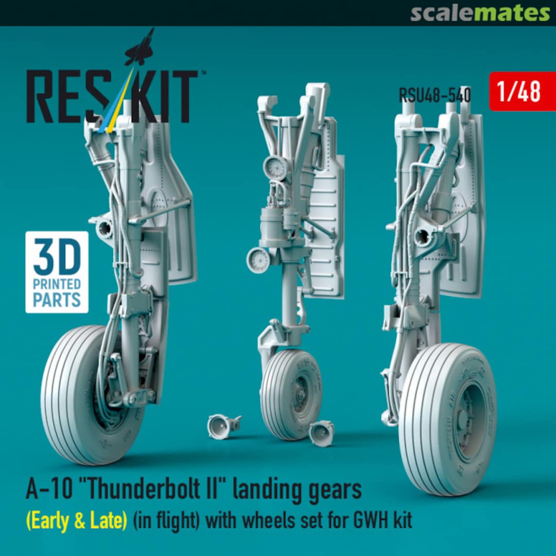Boxart A-10 Thunderbolt II landing gears (Early & Late) (in flight) with wheels set RSU48-0540 ResKit Boxart A-10 Thunderbolt II landing gears (Early & Late) (in flight) with wheels set RSU48-0540 ResKit