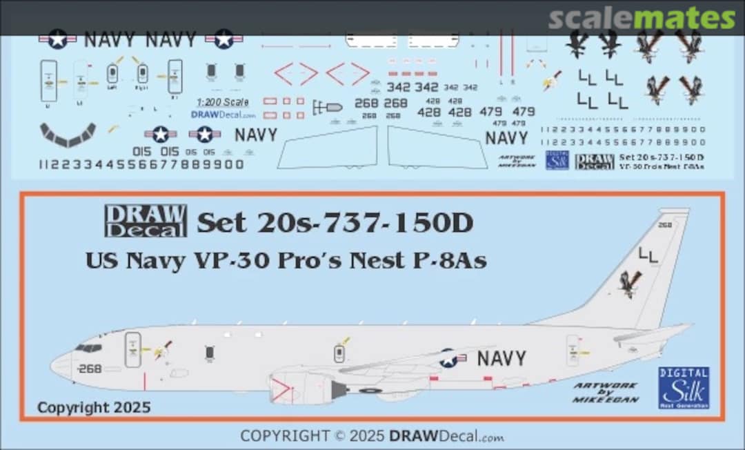 Boxart US Navy VP-30 “Pro’s Nest” P-8As Poseidons 20-737-150D Draw Decal