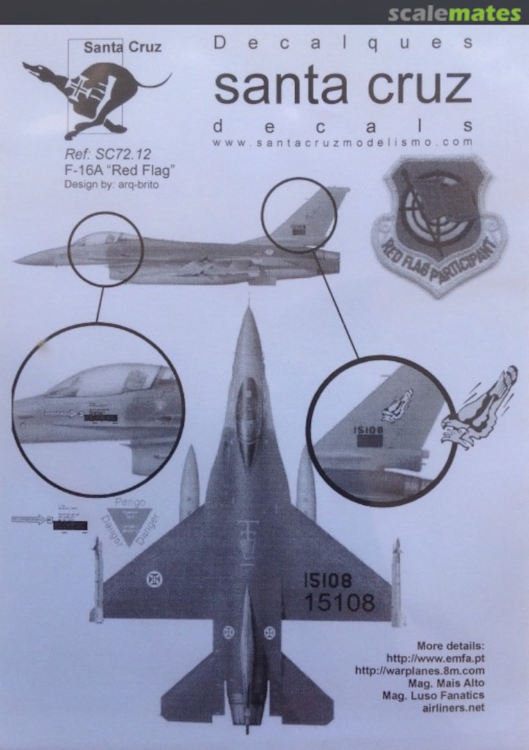 Boxart F-16A Red Flag SC72.12 Santa Cruz Modelismo Boxart F-16A Red Flag SC72.12 Santa Cruz Modelismo